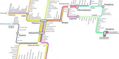 מפה של הרכבת renfe מפת מדריד