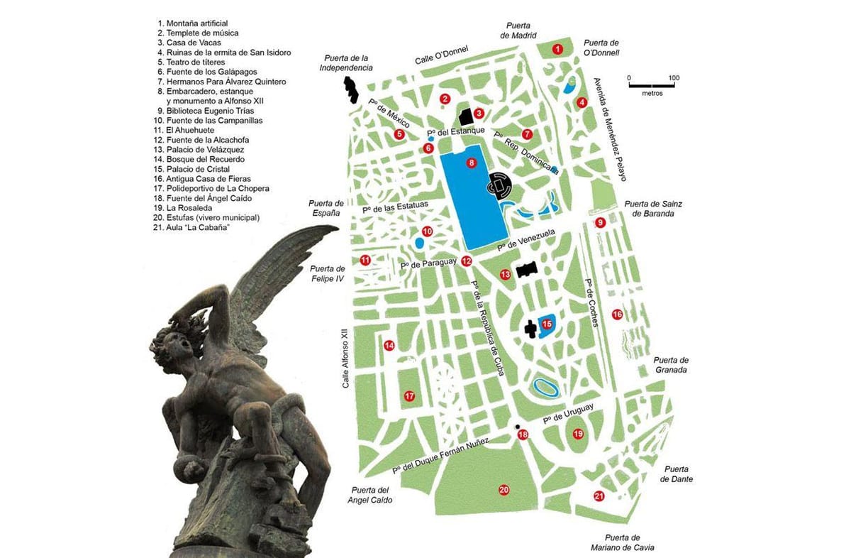 el retiro park מפה