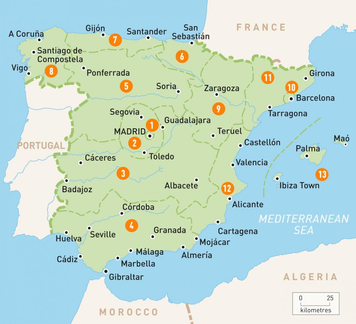 מפה של מדריד באזור