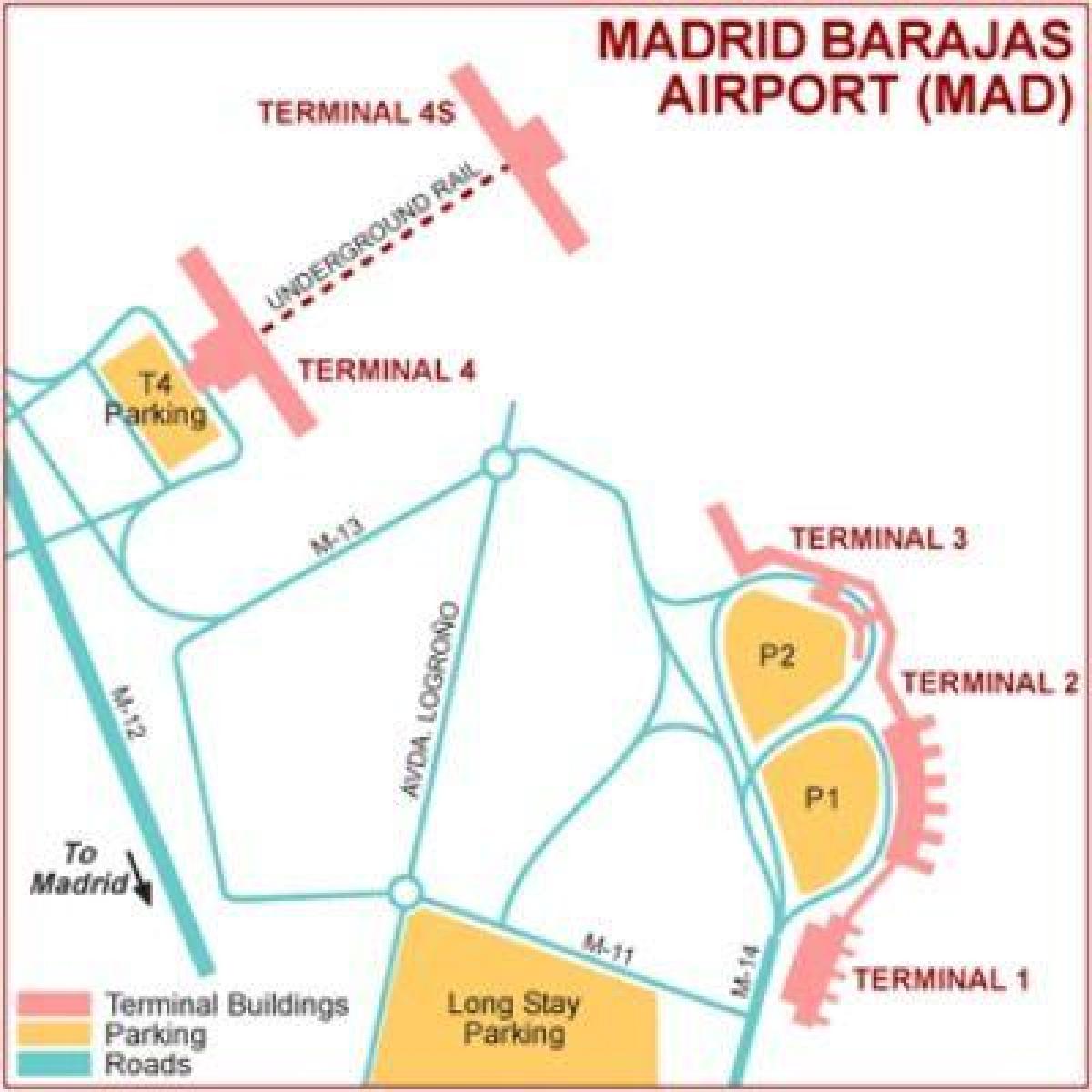 נמל התעופה מדריד מסוף המפה