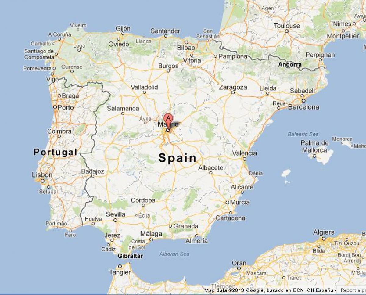 המפה של ספרד מראה מדריד