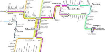 מפה של הרכבת renfe מפת מדריד