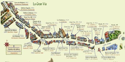 מפה של gran via מדריד